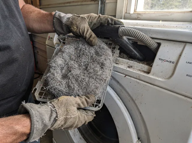 Cleaning Dryer Lint Trap in Old Saybrook